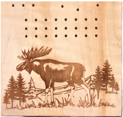 Cribbage Board 3-Track Moose