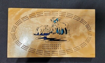 Cribbage Board 3-Track 3-D Moose