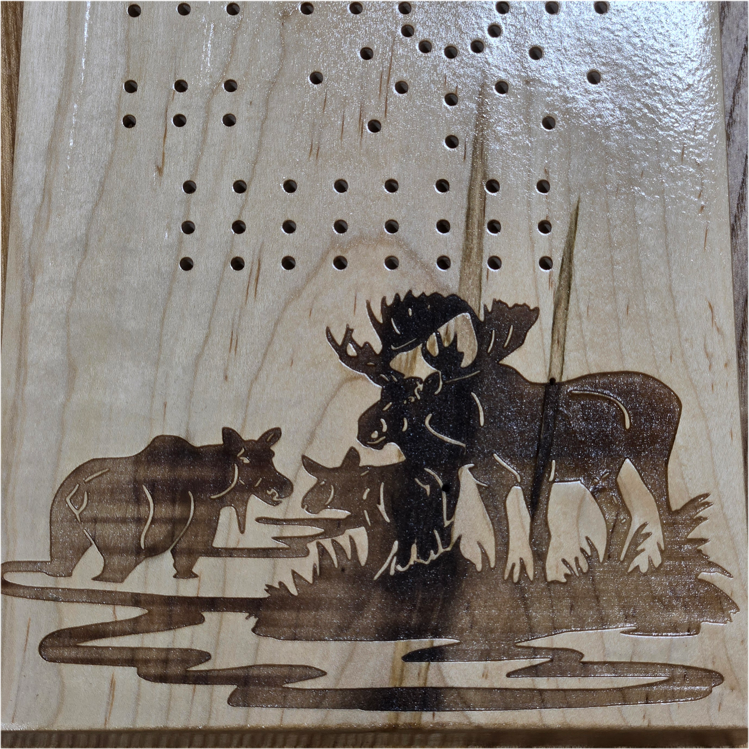 Cribbage Board 3 track Moose