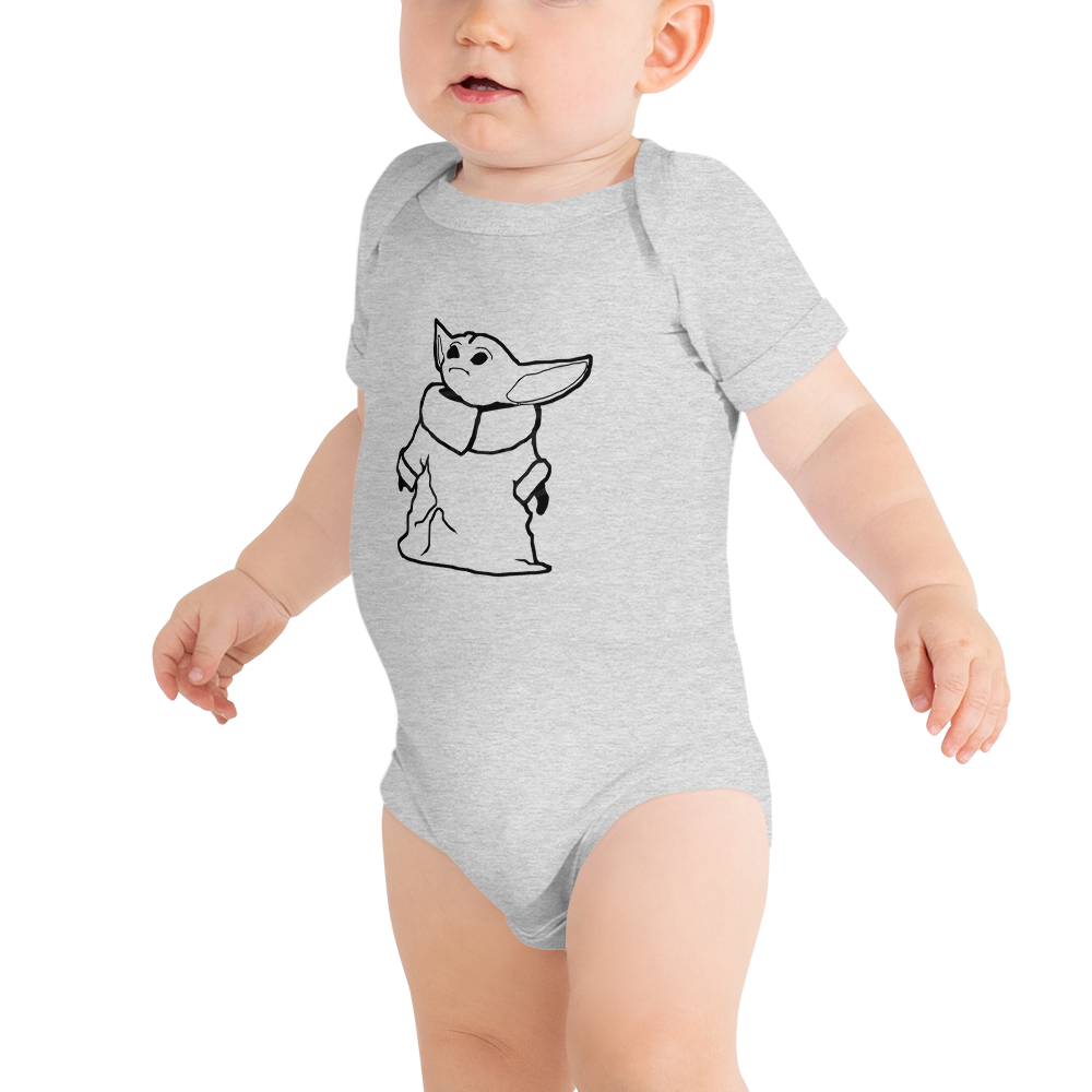 Baby Yoda Onesie, Color: Athletic Heather, Size: 3-6m