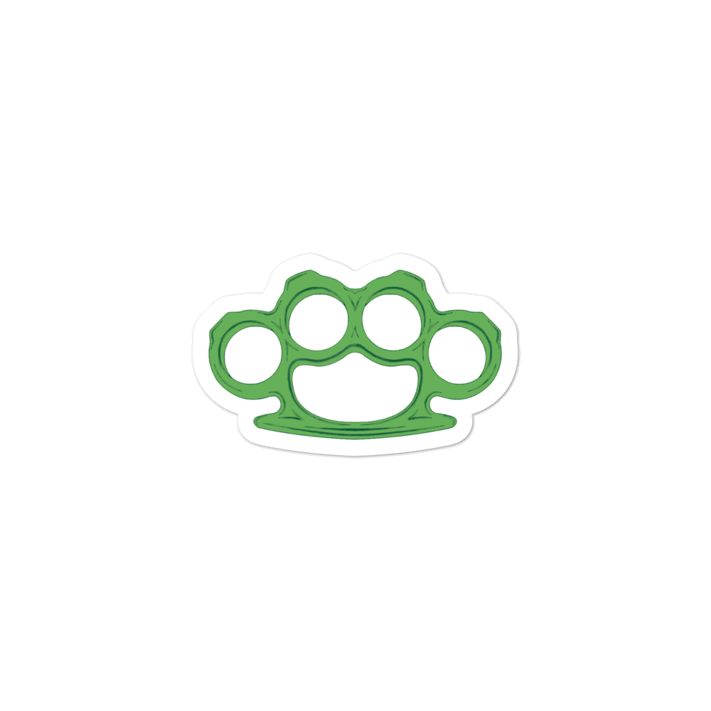 Green Knucks Printed Vinyl Sticker, Size: 3x3