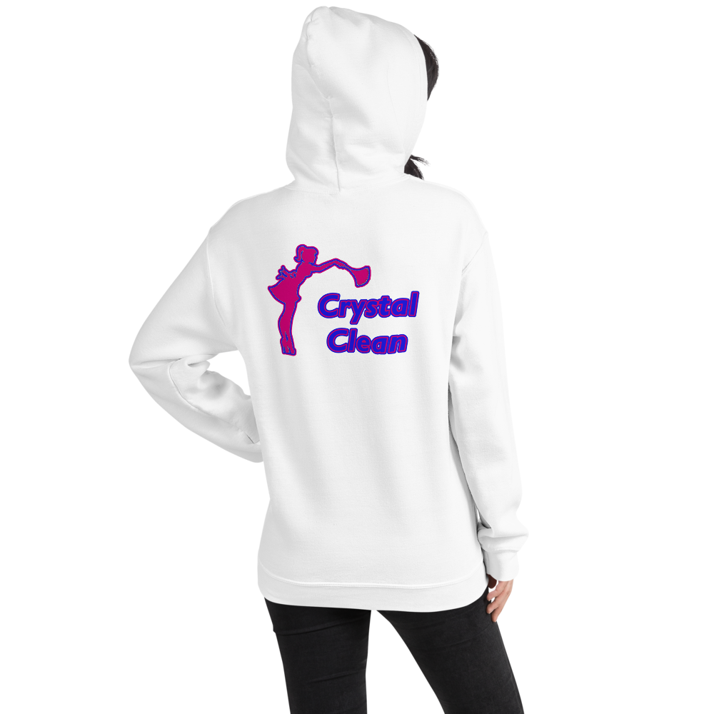 Crystal Clean Hoodie - Large Back Logo, Color: White, Size: S