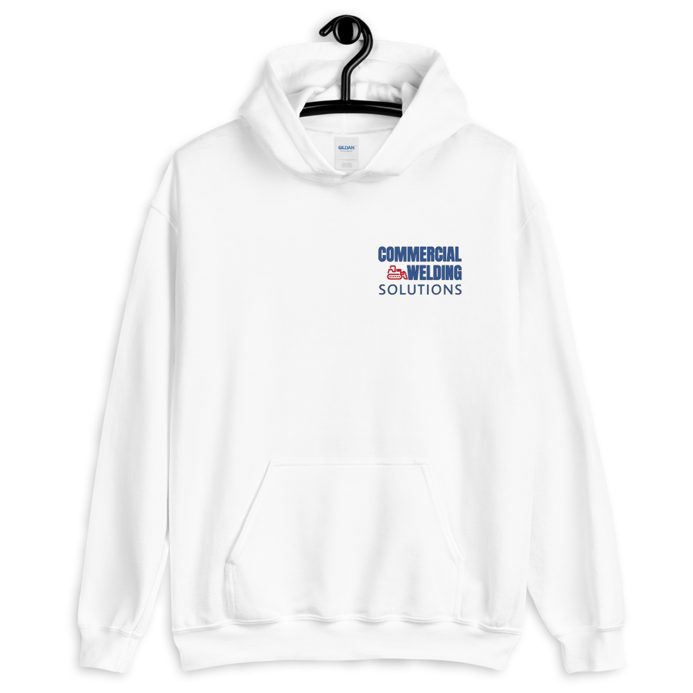 CWS Small Front and Large Back Logo Hoodie, Color: White, Size: S
