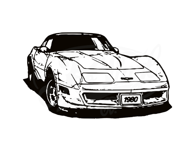 1980 Corvette C3 Large Wall Art