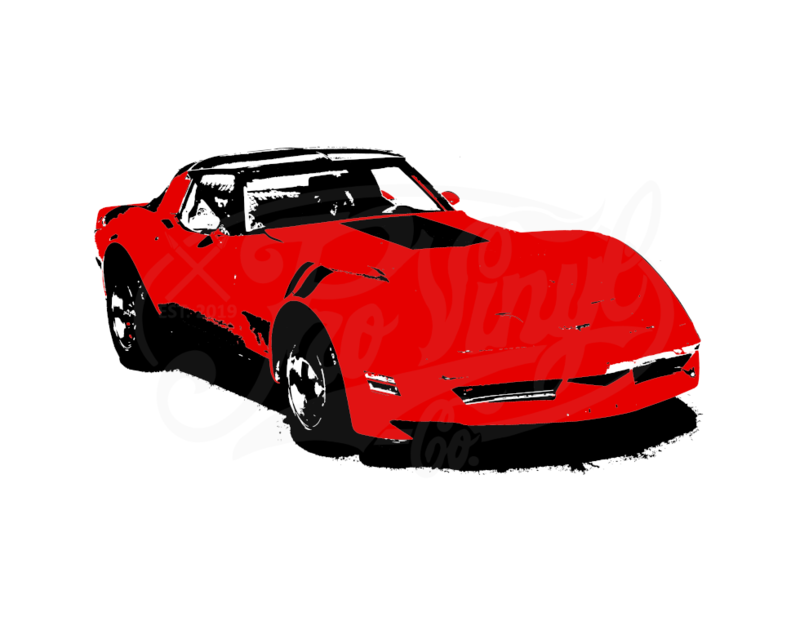 Corvette - C3 - 2 Color Wall Decal