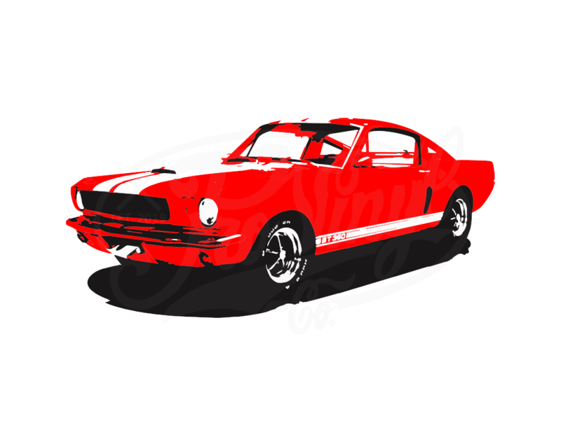 Mustang Fastback - 1st Generation - 2 Color Wall Decal