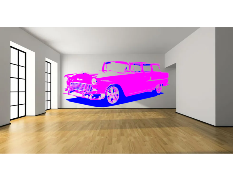 &#39;55 Chevy 210 Wagon - 2 Color Wall Decal