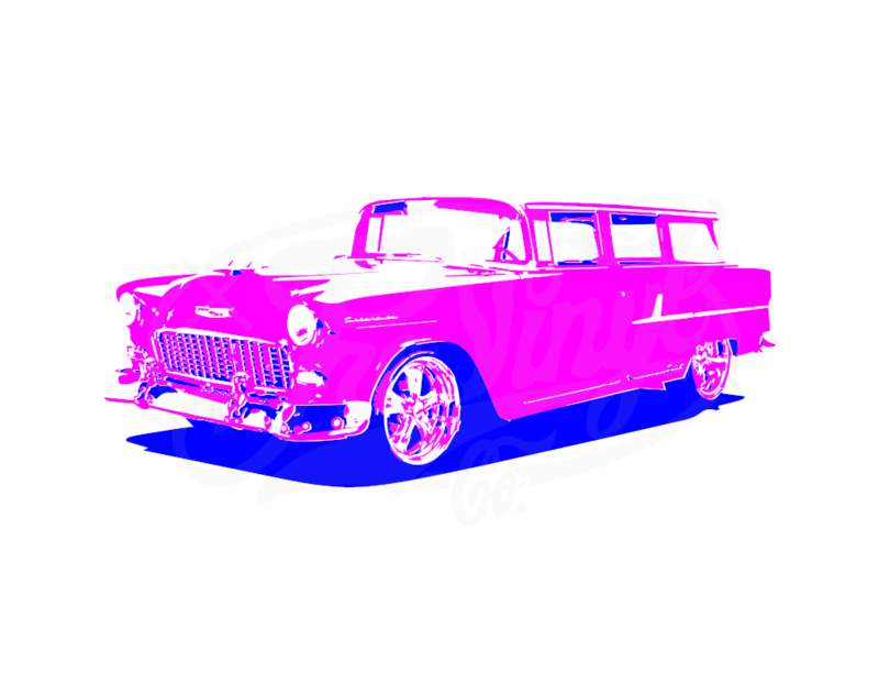 '55 Chevy 210 Wagon - 2 Color Wall Decal