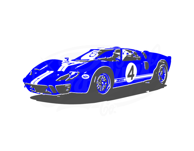 GT40 Racecar - 2 Color Wall Decal