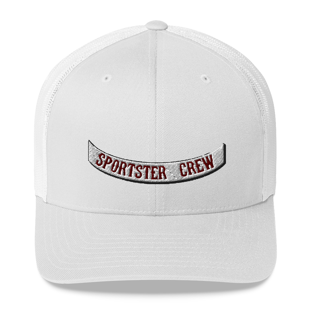 Sportster Crew Rocker Trucker Cap, Color: White