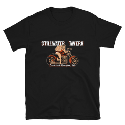 Stillwater Tavern Biker Girl Logo Short-Sleeve Unisex T-Shirt