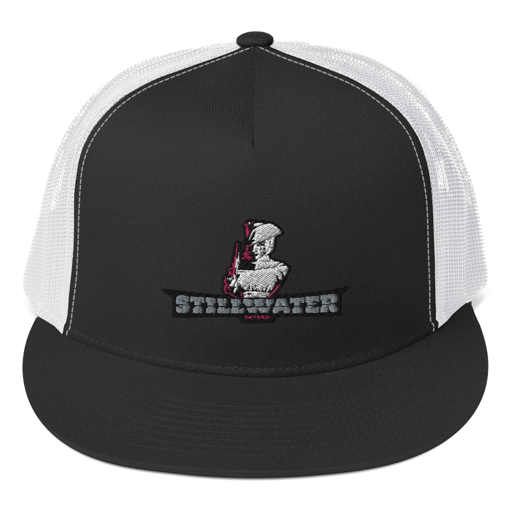 Stillwater Pirate Girl Logo Trucker Cap, Color: Black/ White