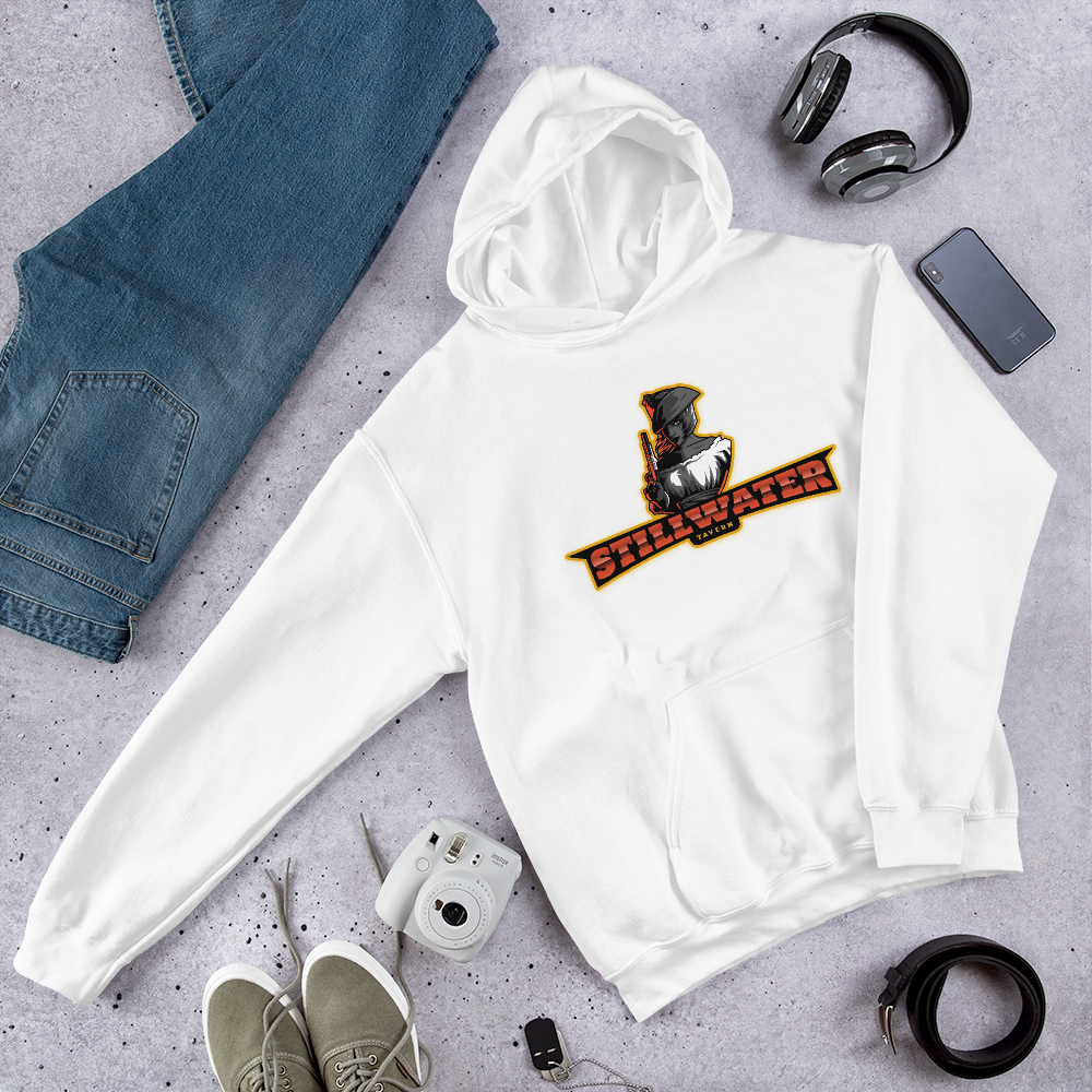 Stillwater Pirate Girl Logo Unisex Hoodie, Color: White, Size: S