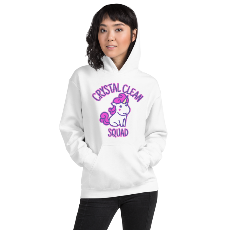 Crystal Clean Hoodie - Large Unicorn on front