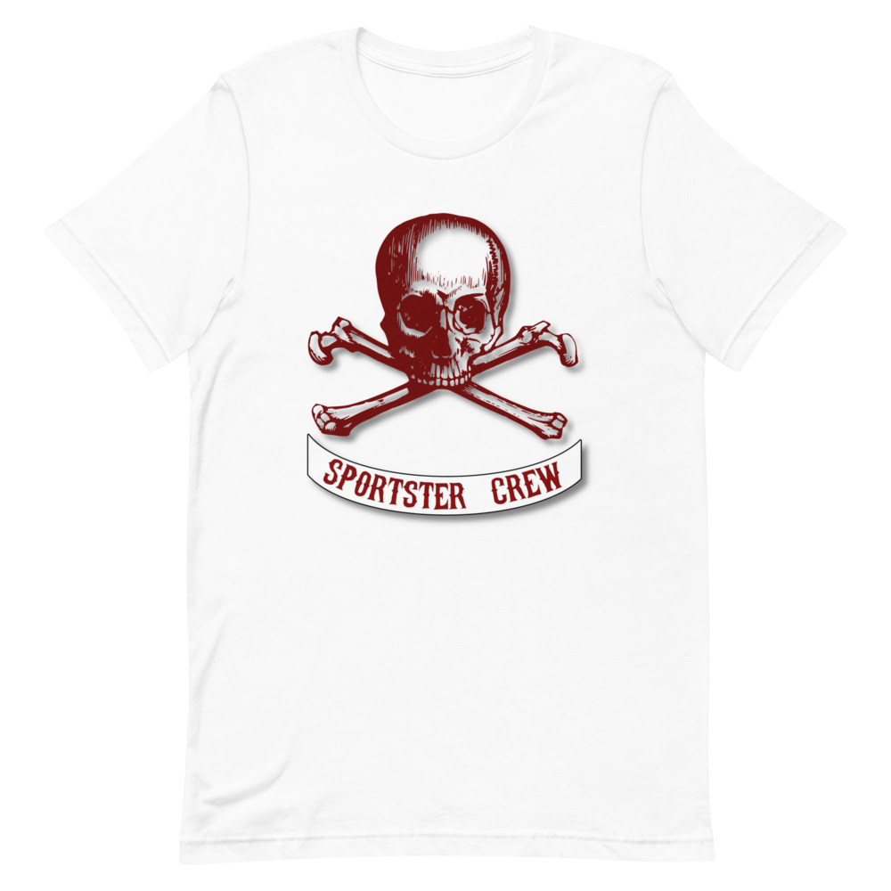 Sportster Crew Jolly Roger T-Shirt, Color: White, Size: XS