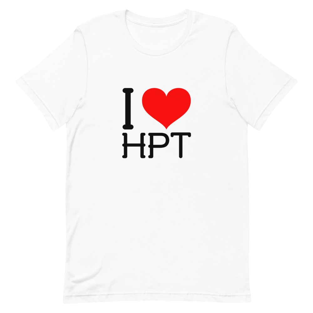 I Love HPT T-Shirt, Color: White, Size: XS