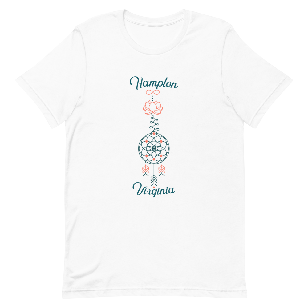 Hampton Virginia Dream Catcher T-Shirt, Color: White, Size: XS