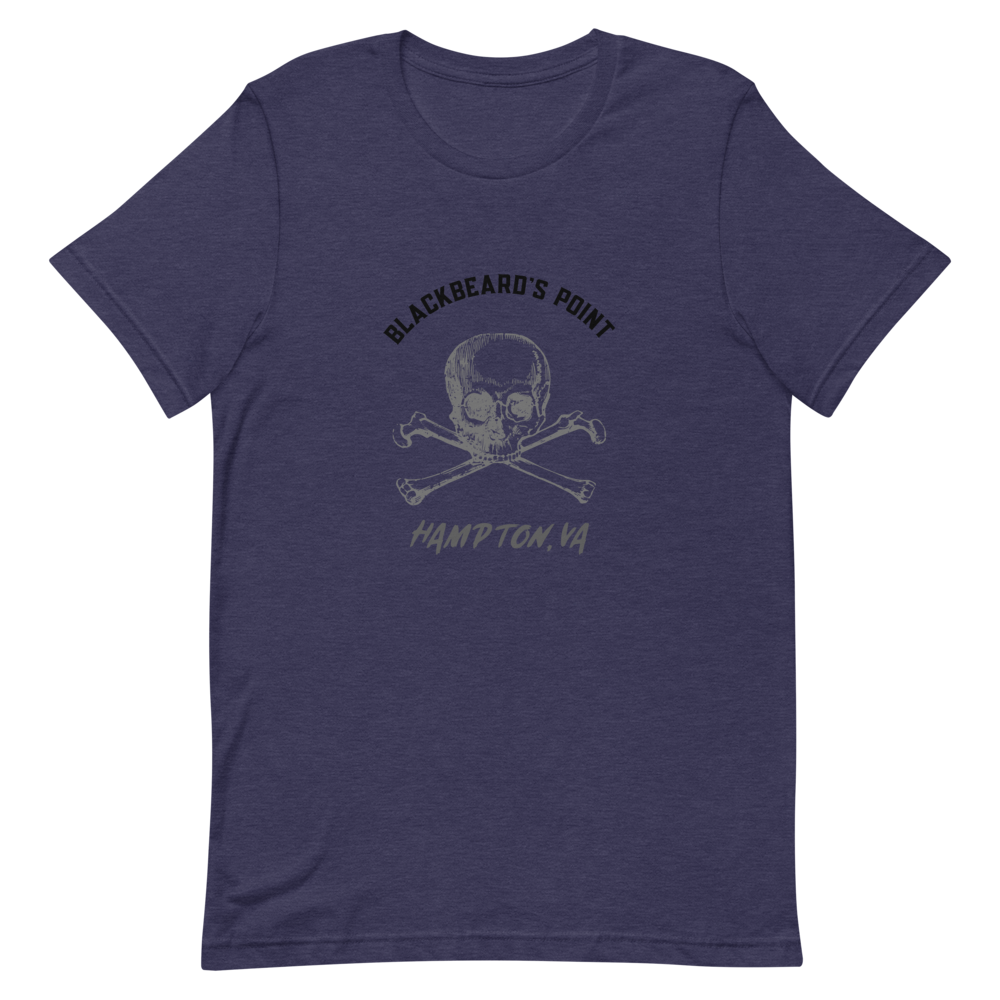 Blackbeard&#39;s Point Hampton, VA T-Shirt, Color: Heather Midnight Navy, Size: XS