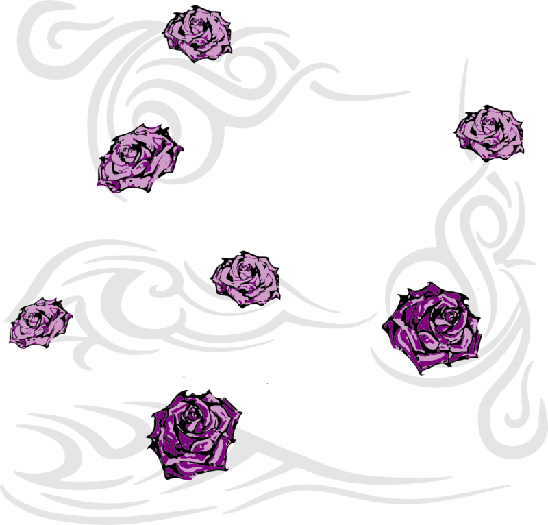Rose and Pin Striping Vinyl Graphics 12&quot;x12&quot; Sheet 1