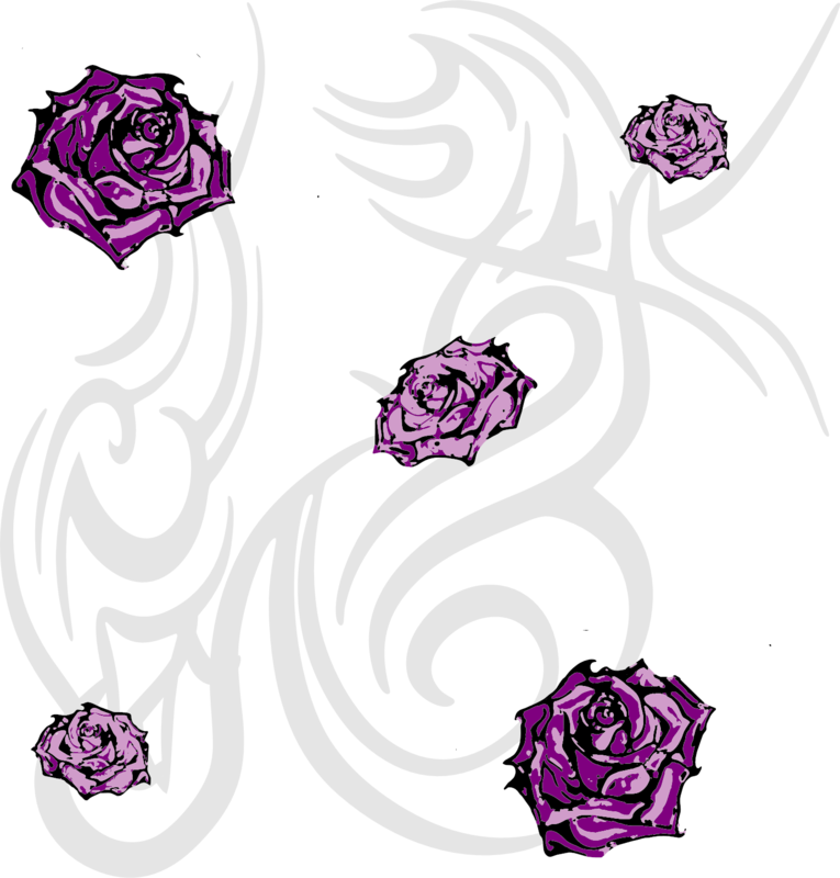 Rose and Pin Striping Vinyl Graphics 12&quot;x12&quot; Sheet 2