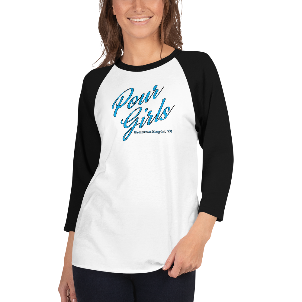 Pour Girls Raglan Shirt, Color: White/Black, Size: XS