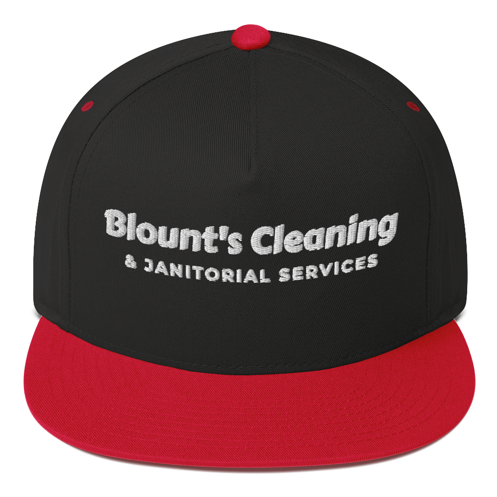 Blount&#39;s Cleaning Flat Bill Cap, Color: Black/ Red