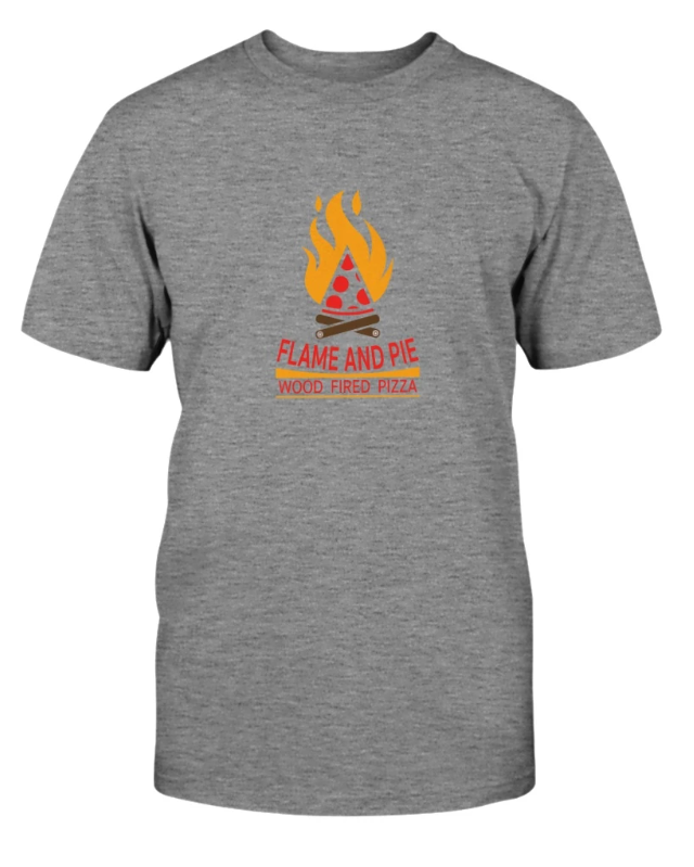 Flame and Pie Original Logo T-Shirt, Color: Athletic Heather