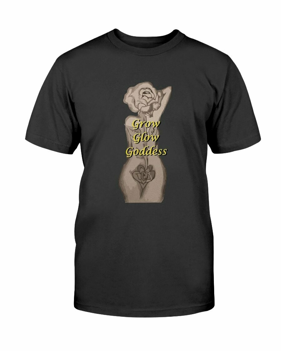 Grow Glow Goddess Bella+Canvas 3001 Premium Unisex T-Shirt, Color: Black