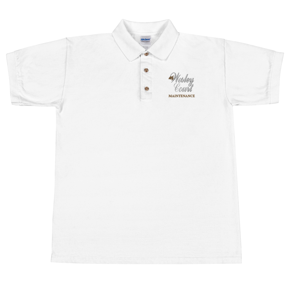 Wesley Court Embroidered Polo Shirt, Color: White, Size: S