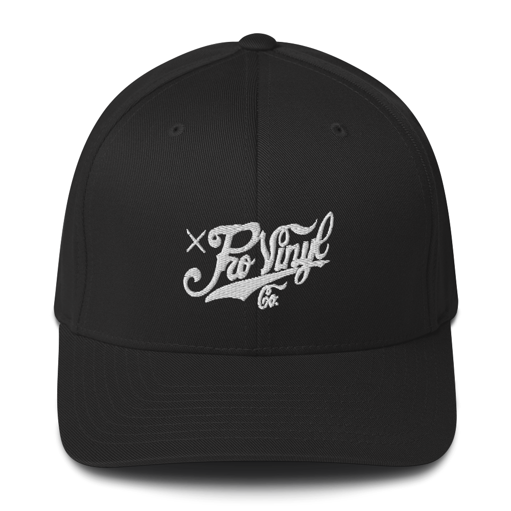 ProVinyl Co. Structured FlexFit Hat, Color: Black, Size: S/M
