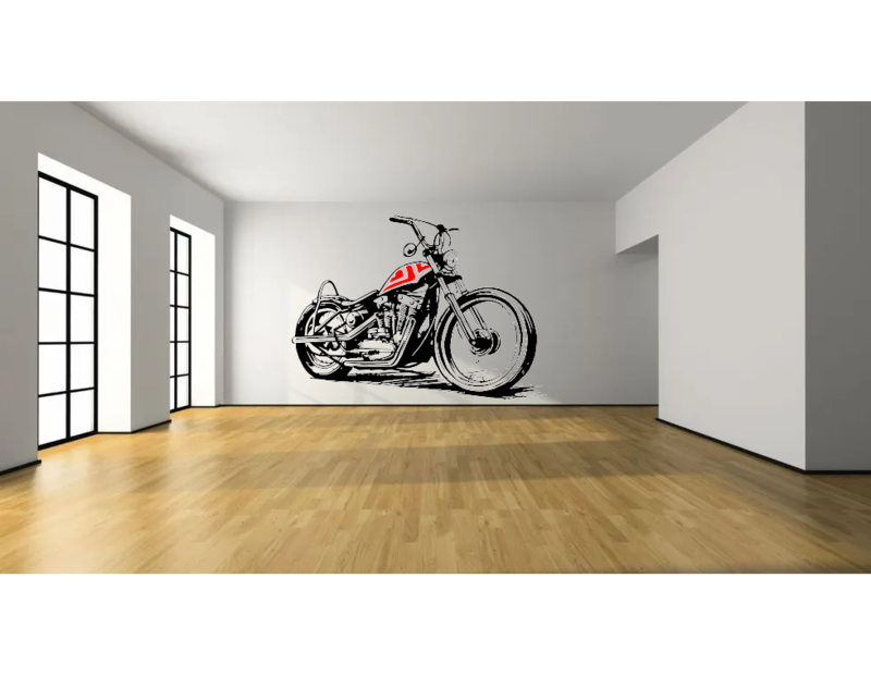 Shovelhead Chopper Harley Davidson Motorcycle - 2 Color Wall Decal