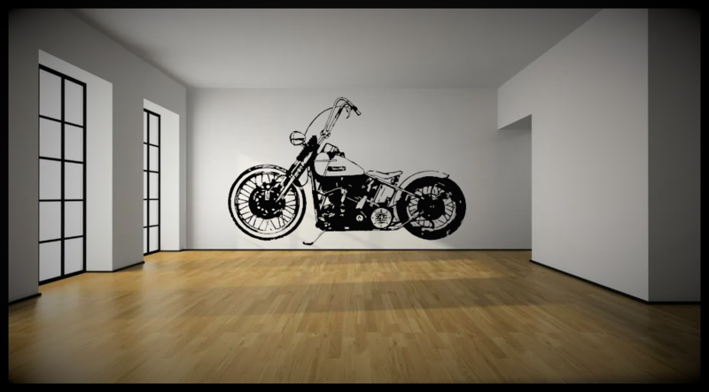 Flathead Chopper Bobber Motorcycle Wall Art - Wall Decal