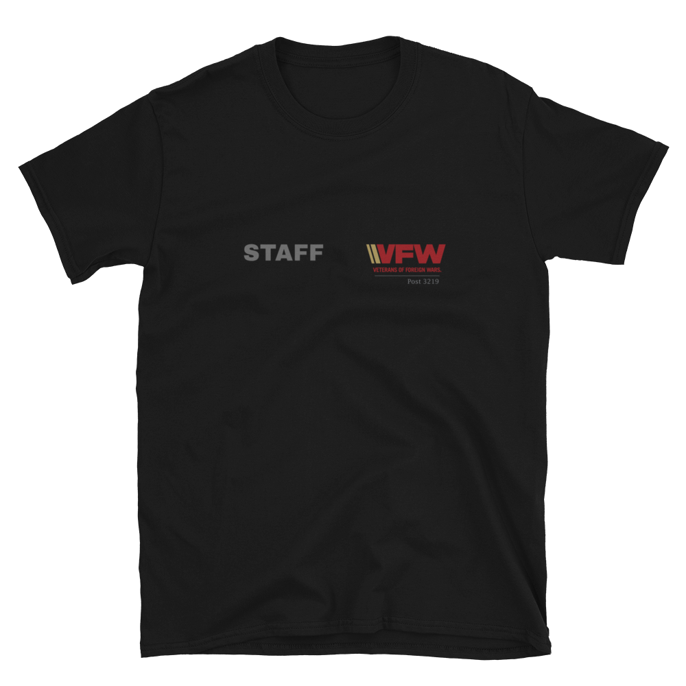 VFW Post 3219 Staff Shirt Front Design Short-Sleeve Unisex T-Shirt, Color: Black, Size: S