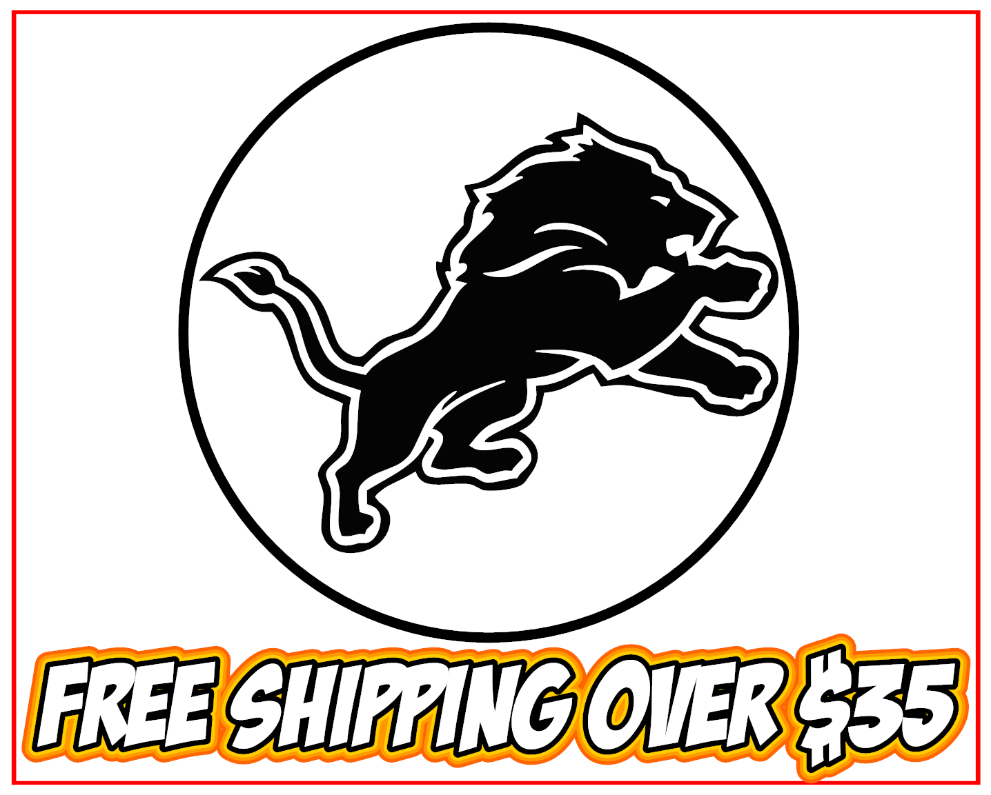 Detroit Lions Logo In Circle Vinyl Decal Sticker