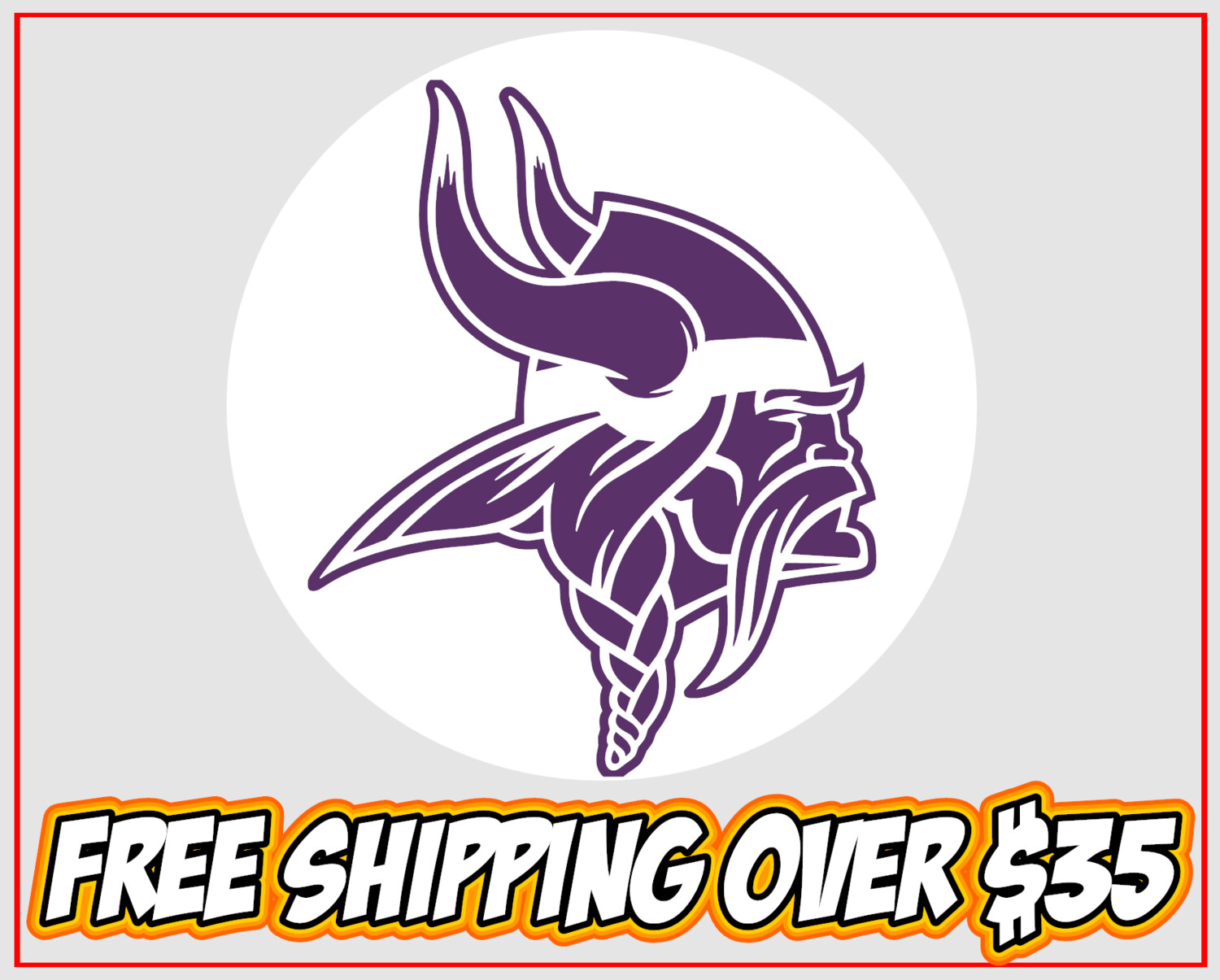 Minnesota Vikings Purple Logo On White Circle Background Vinyl Decal Sticker