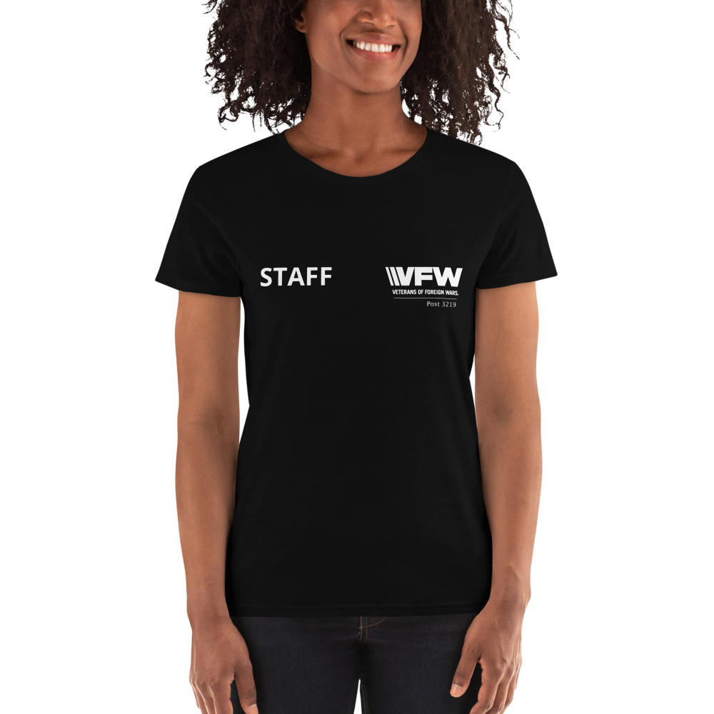 VFW 3219 Gildan 5000L Women&#39;s short sleeve t-shirt, Color: Black, Size: S