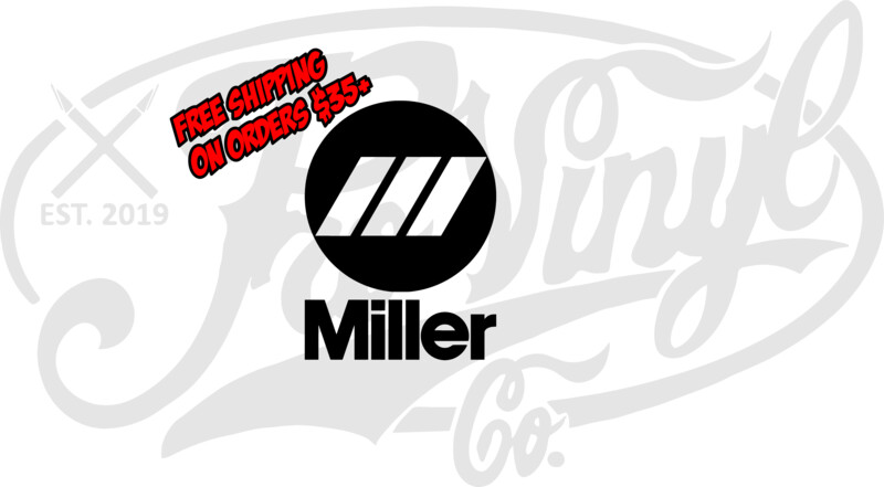 Miller Logo Above Text Vinyl Decal Sticker
