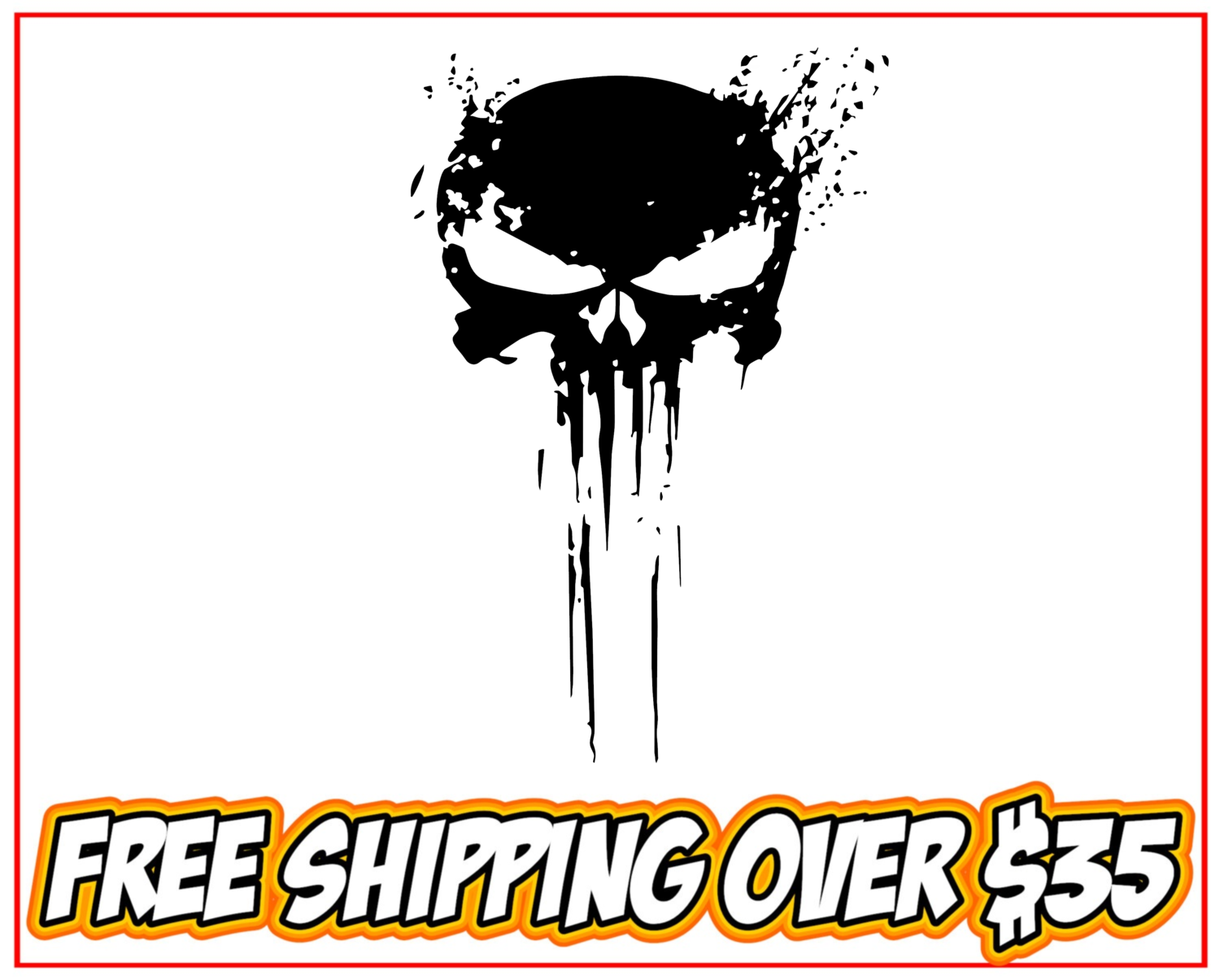 Punisher Skull Splatter Vinyl Decal Sticker