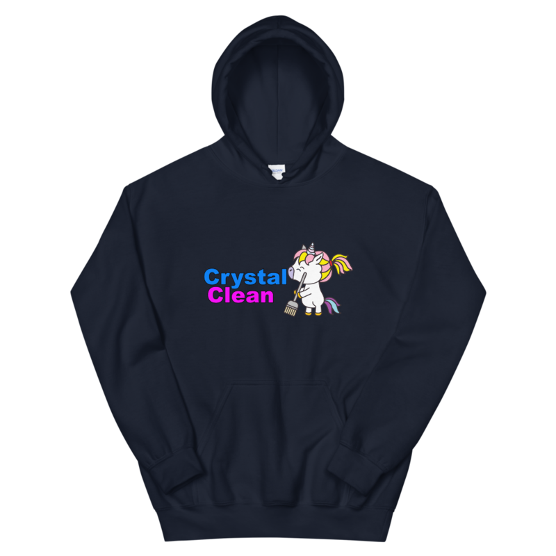 Crystal Clean Unicorn Logo Hoodie - Gildan 18500