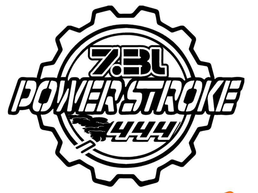 7.3 Power Stroke Gear Emblem Vinyl Decal Sticker