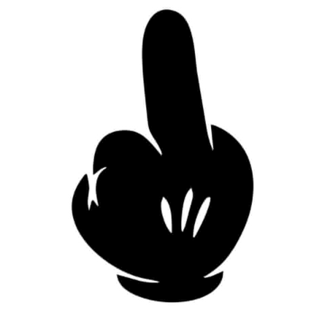 Cartoon Middle Finger Vinyl Decal Sticker