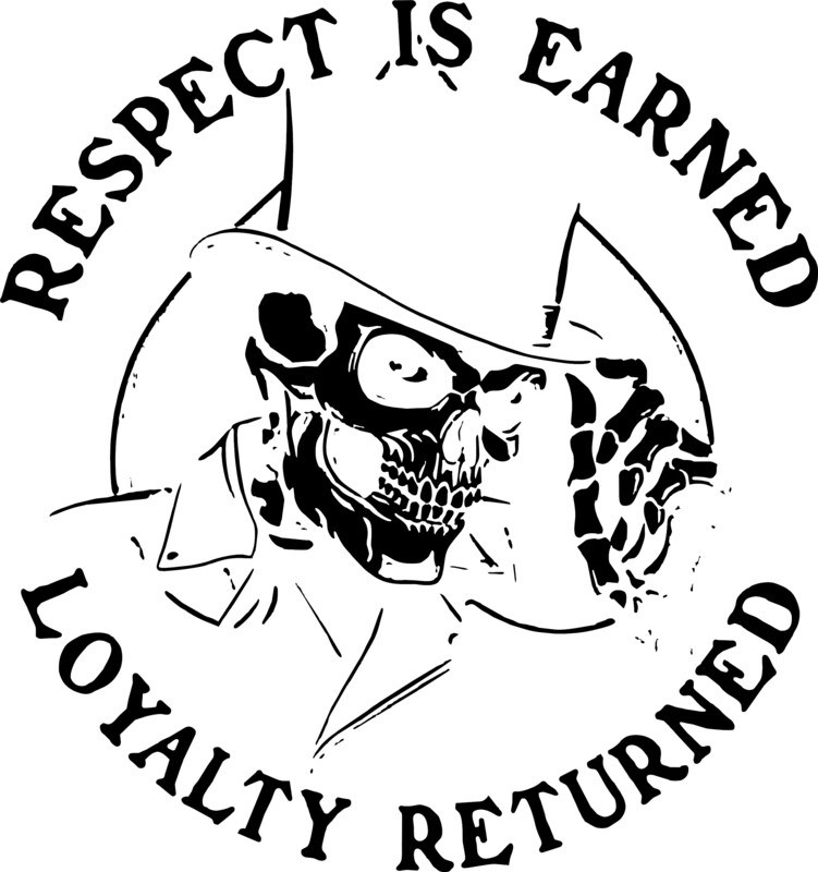 Respect Is Earned, Loyalty Is Returned - Skull w Top Hat  Vinyl Decal SBJ