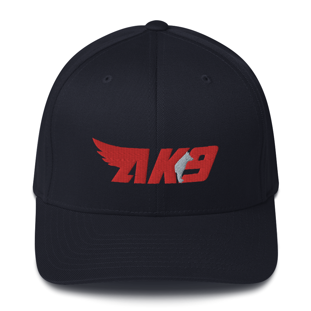 Affinity K9 Training AK9 Logo Structured Flexfit Hat, Color: Dark Navy, Size: S/M