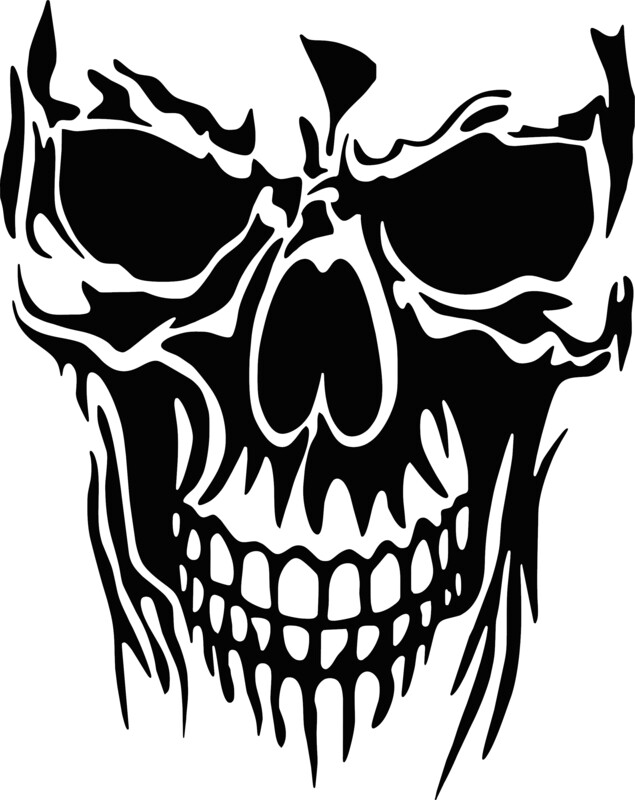 Smiling Skull Vinyl Decal