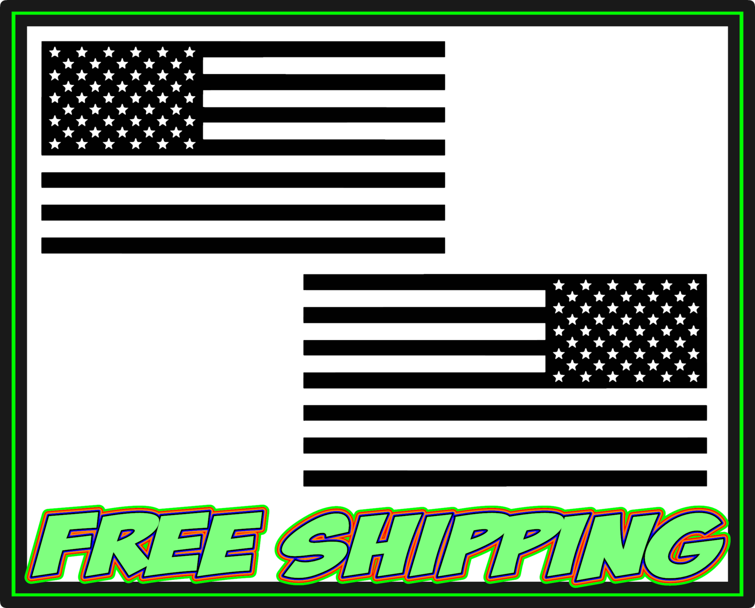 American Flag Pair - Vehicle Rear Quarter Window Vinyl Graphics