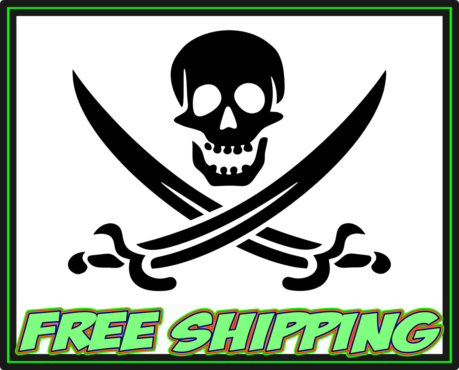Jolly Roger w Cutlass - Pirate - Skull - Vinyl Decal