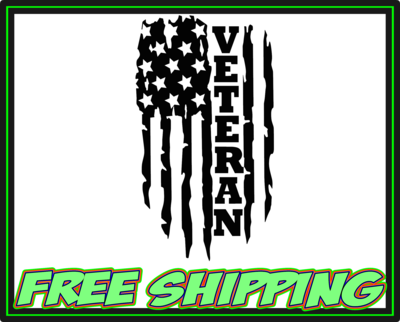 Veteran Hanging Flag - Military Vinyl Decal