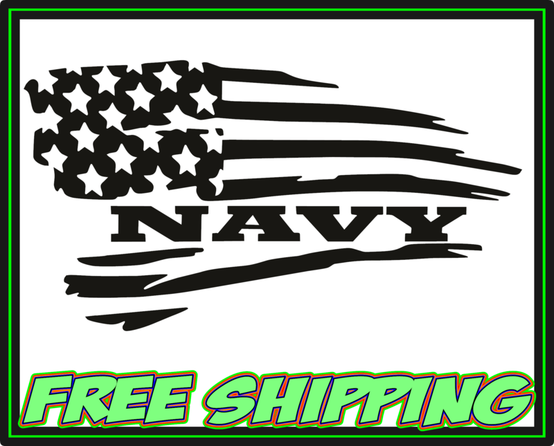 Navy - American Flag - Military - Veteran Vinyl Decal