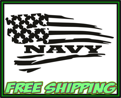 Navy - American Flag - Military - Veteran Vinyl Decal
