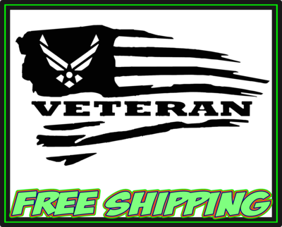 Air Force Veteran - American Flag - Military Vinyl Decal